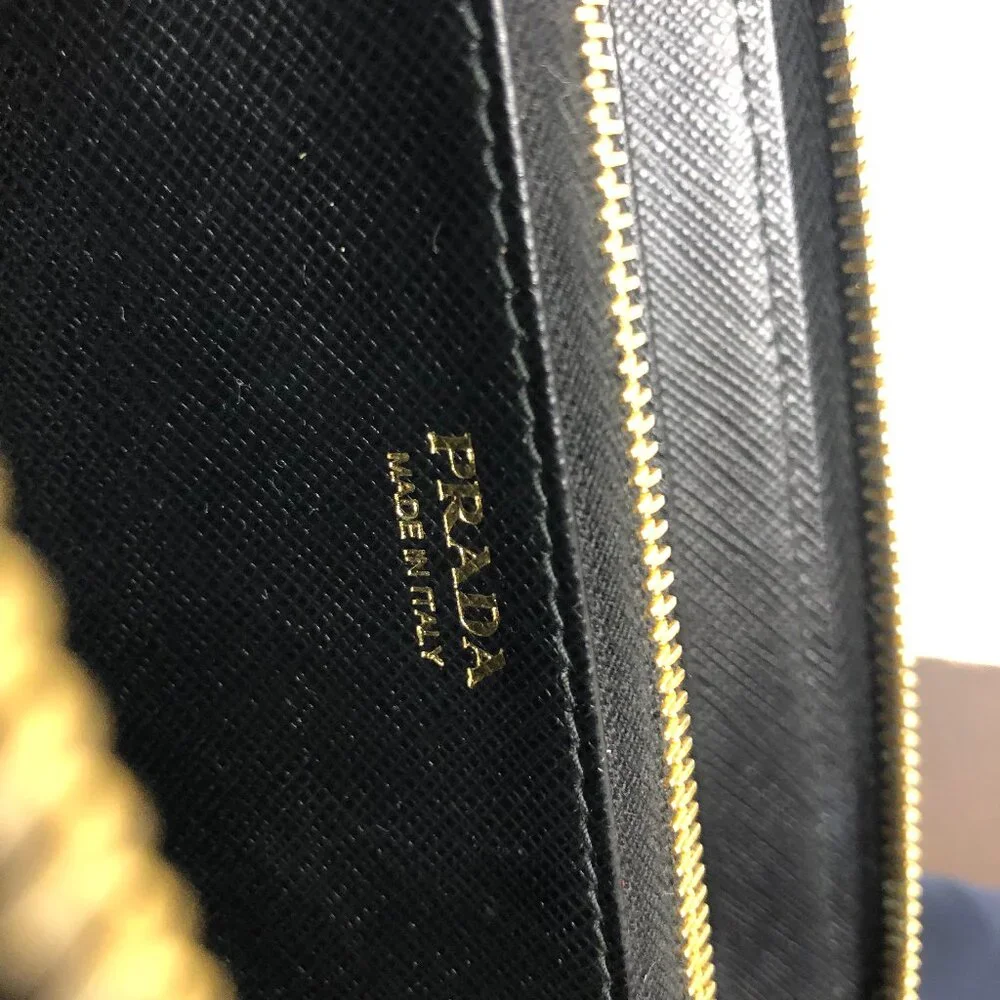 Prada Large Saffiano Leather Zip-Around Wallet RARE Monochrome - Picture 6 of 8